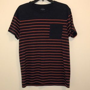 J Crew Orange and Blue Slim Fit Tee Size large